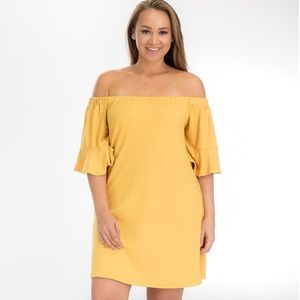 Off-Shoulder Graduation Summer Dress, Plus Size